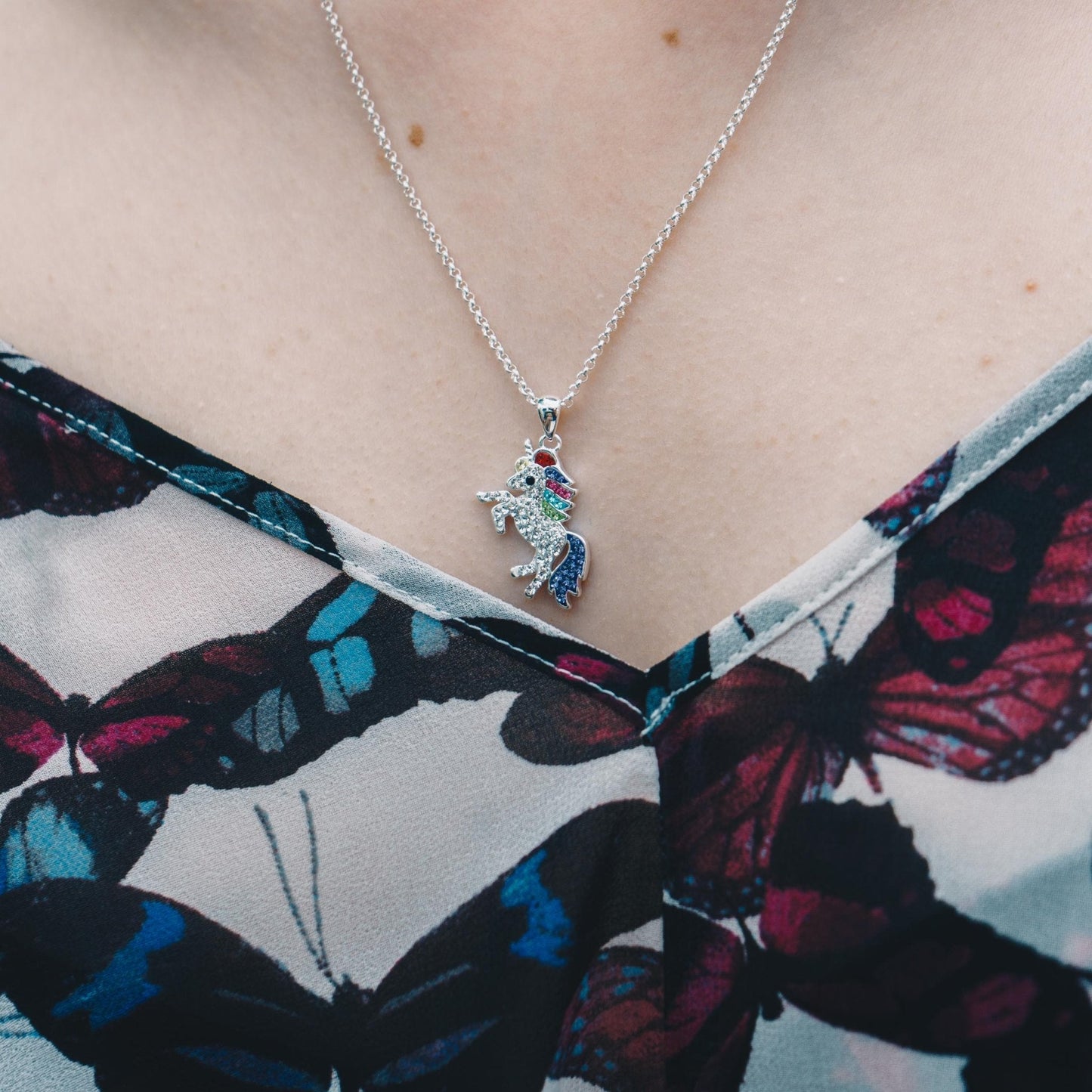 Unicorn Necklace with Zircondia® Crystals