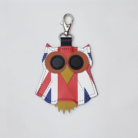 Owl Bag Charm - Union Jack Navy Blue