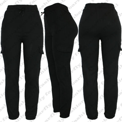 Ladies Combat Cargo Trouser Stretch Elasticated Waist Cotton Blend Cargo Pant