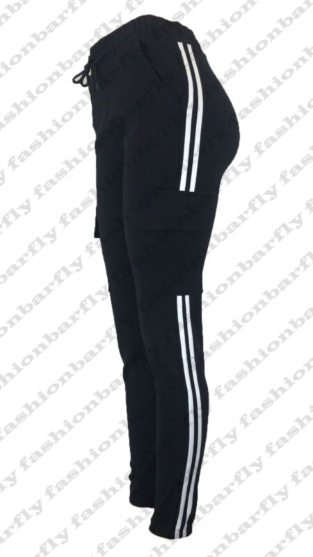 Ladies Combat Cargo Trouser Stretch Elasticated Waist Cotton Blend Cargo Pant