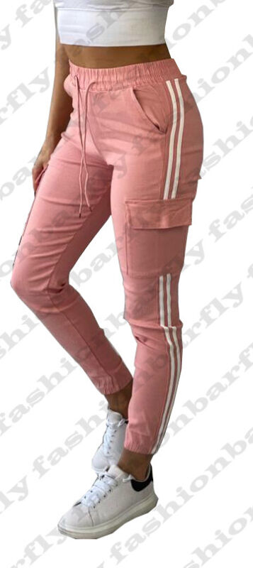 Ladies Combat Cargo Trouser Stretch Elasticated Waist Cotton Blend Cargo Pant