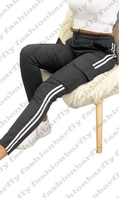 Ladies Combat Cargo Trouser Stretch Elasticated Waist Cotton Blend Cargo Pant