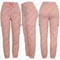 Ladies Combat Cargo Trouser Stretch Elasticated Waist Cotton Blend Cargo Pant