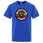 Full Throttle Cafe Racer Rockabilly Biker Printed T-Shirt Men Fashion Casual Short Sleeve Loose Cotton Tshirt Summer Loose Tees