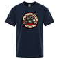 Full Throttle Cafe Racer Rockabilly Biker Printed T-Shirt Men Fashion Casual Short Sleeve Loose Cotton Tshirt Summer Loose Tees