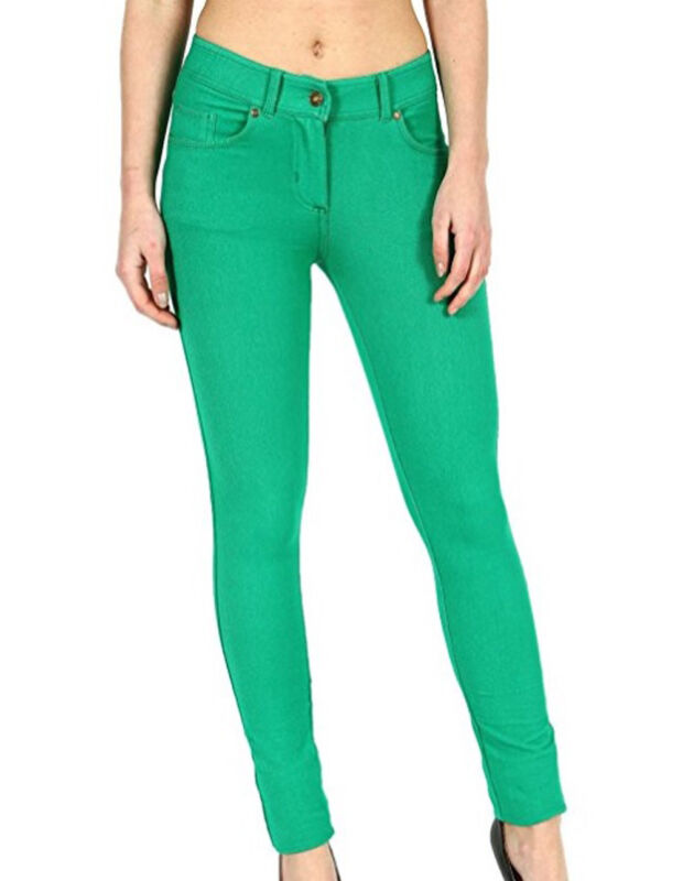 Pantalon Jegging Femme Taille Plus Extensible Slim Poches UK Tailles 8-26