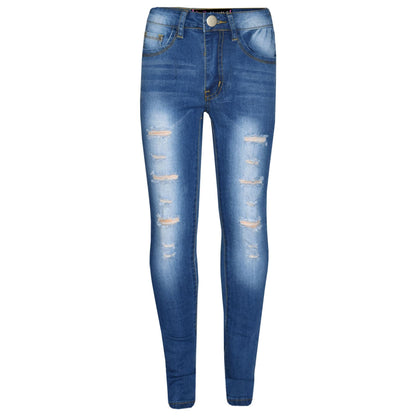 Kids Jeans Denim Ripped Comfort Stretch Trousers Pants Boys Age 3-13 Years