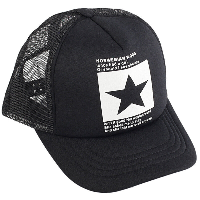Casquettes de baseball Hommes Femmes Casquette de sport noire Chapeaux d'été décontractés réglables ~