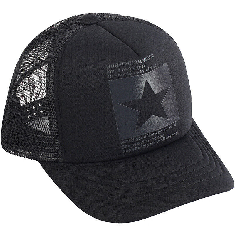 Casquettes de baseball Hommes Femmes Casquette de sport noire Chapeaux d'été décontractés réglables ~