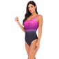 Maillot de bain monokini gainant pour femme, grande taille, une pièce