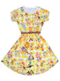 Girls Skater Dress Animal Short Sleeve Party Dresses Age 2 3 4 5 6 7 Years