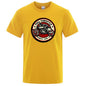 Full Throttle Cafe Racer Rockabilly Biker Printed T-Shirt Men Fashion Casual Short Sleeve Loose Cotton Tshirt Summer Loose Tees