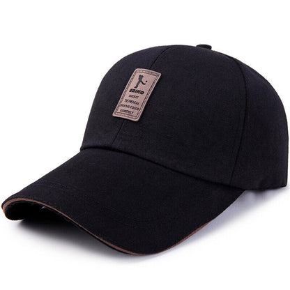 Casquettes de baseball Hommes Femmes Casquette de sport noire Chapeaux d'été décontractés réglables ~