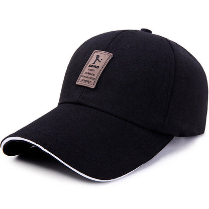 Casquettes de baseball Hommes Femmes Casquette de sport noire Chapeaux d'été décontractés réglables ~