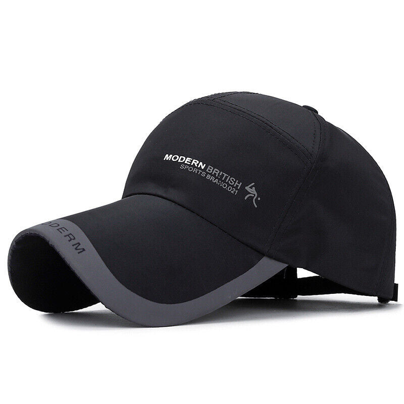 Casquettes de baseball Hommes Femmes Casquette de sport noire Chapeaux d'été décontractés réglables ~