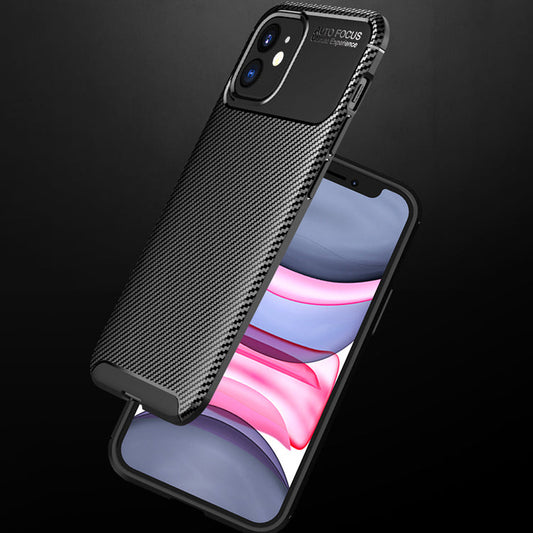 Coque noire en fibre de carbone TPU - Pour iPhone 12 Mini