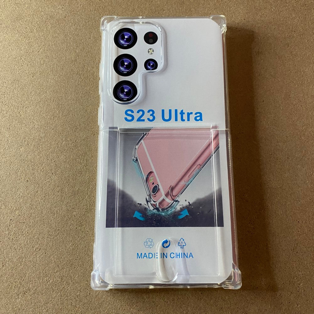Soft TPU Clear Case With Card Slot - For Samsung S23 Ultra