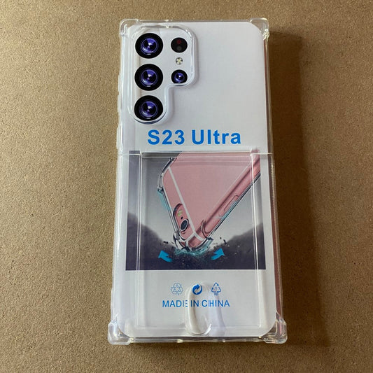 Soft TPU Clear Case With Card Slot - For Samsung S23 Ultra