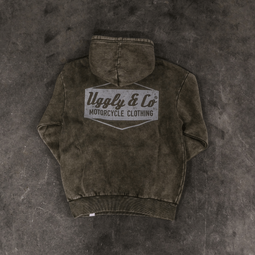 Green Diamond Acid Wash Hoodie