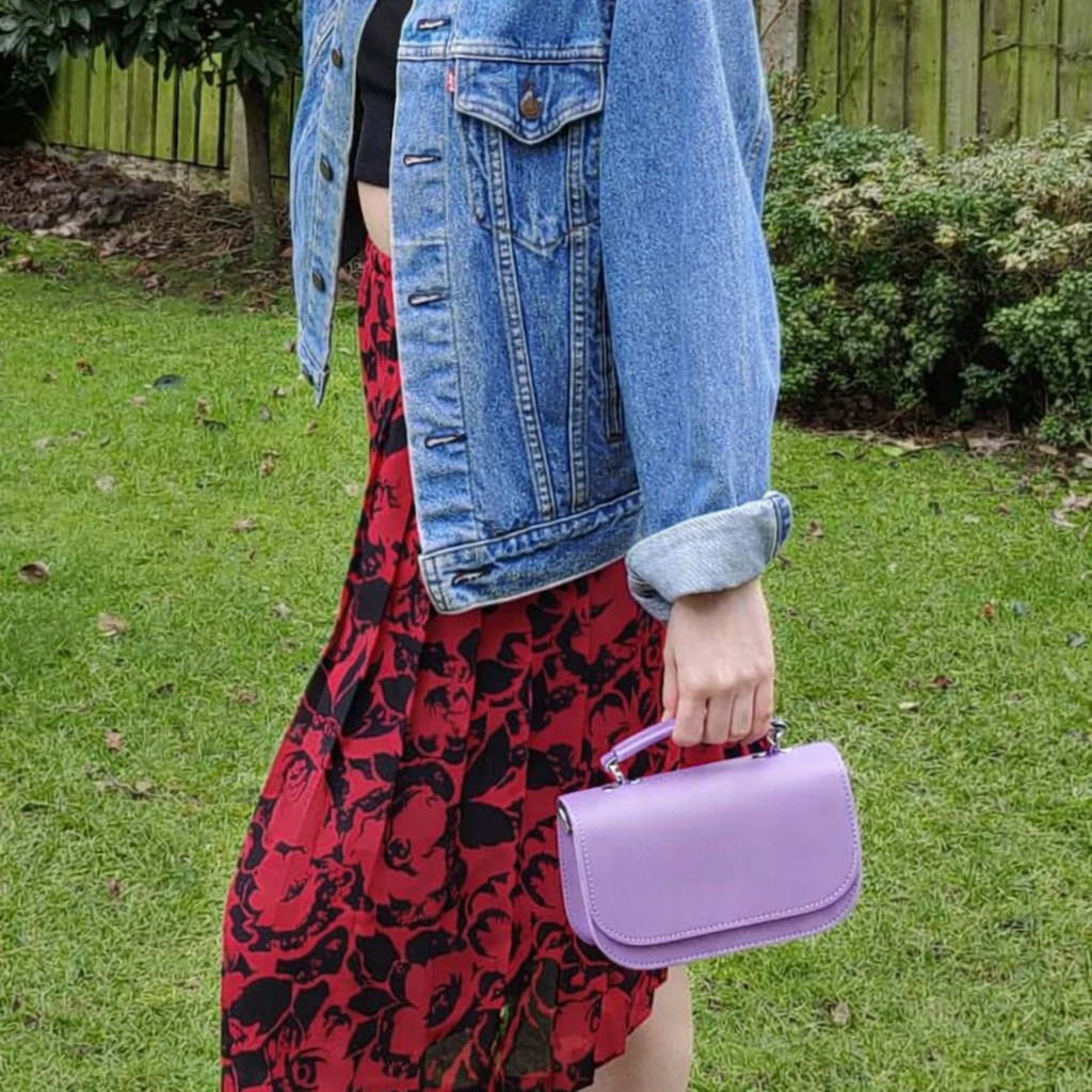 Sac en cuir fait main Aura - Violet pastel