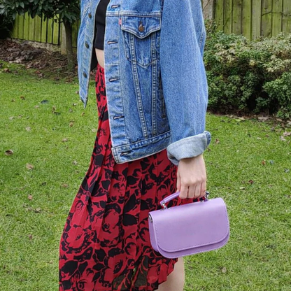 Sac en cuir fait main Aura - Violet pastel