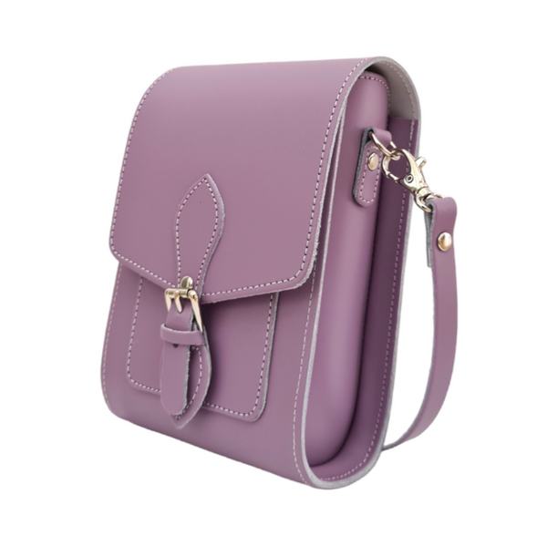Sacoche de téléphone en cuir fait main pour festival - Violet pastel