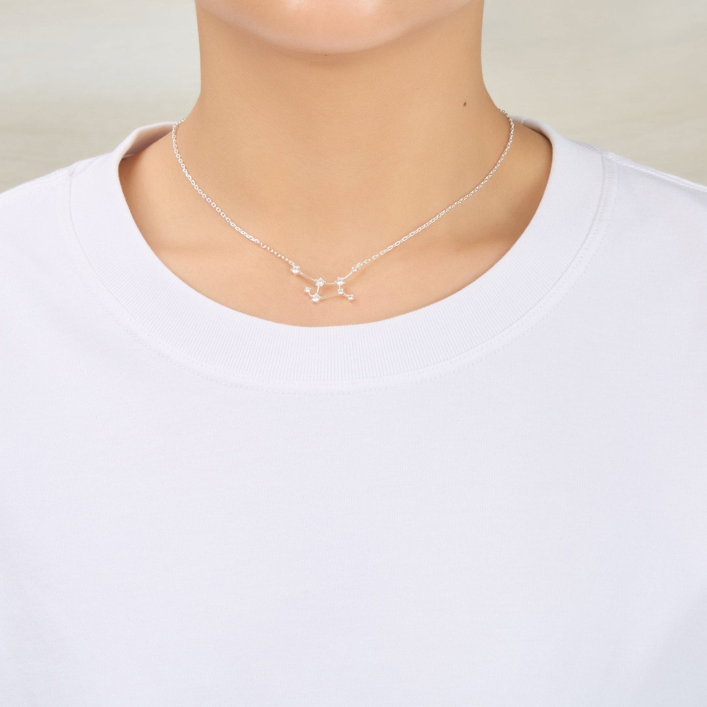 Virgo Star Sign Zodiac Constellation Necklace with Zircondia® Crystals