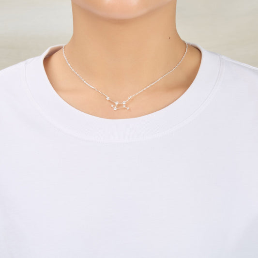 Virgo Star Sign Zodiac Constellation Necklace with Zircondia® Crystals
