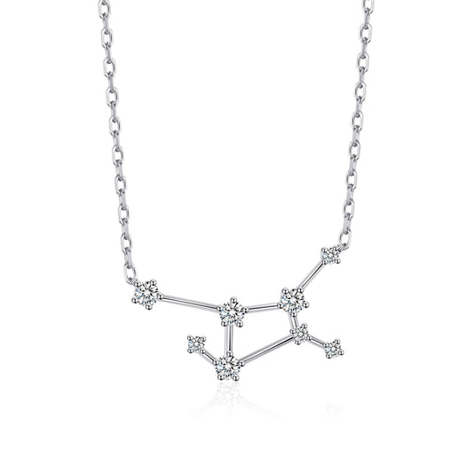 Virgo Star Sign Zodiac Constellation Necklace with Zircondia® Crystals