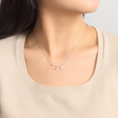 Virgo Star Sign Zodiac Constellation Necklace with Zircondia® Crystals