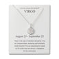 Virgo Star Sign Zodiac Necklace and Quote Card with Zircondia® Crystals