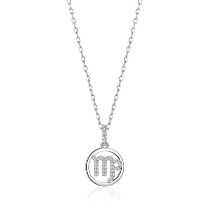 Virgo Star Sign Zodiac Necklace with Zircondia® Crystals