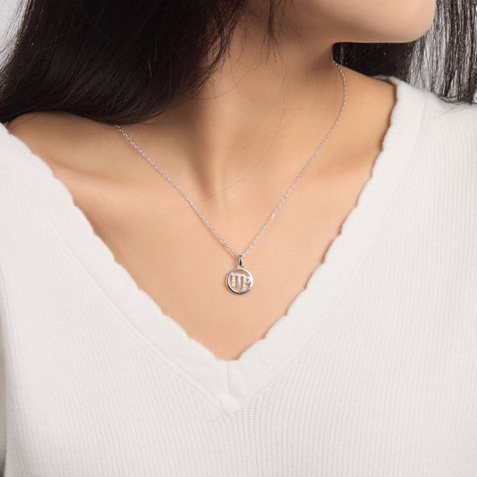 Virgo Star Sign Zodiac Necklace with Zircondia® Crystals