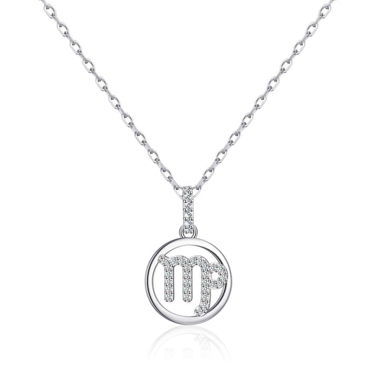 Virgo Star Sign Zodiac Necklace with Zircondia® Crystals