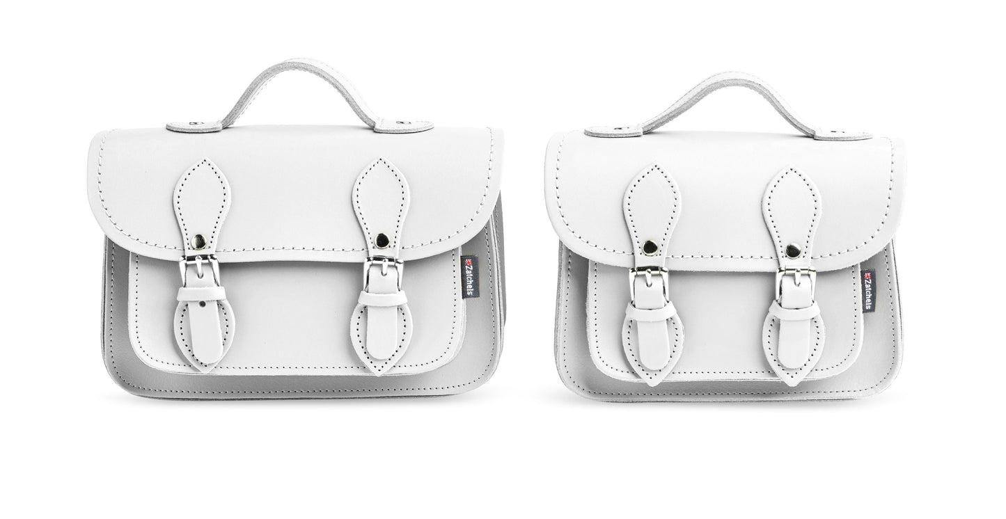 Micro sacoche en cuir fait main - Blanc