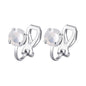 White Opal Crystal Clip On Earrings Created with Zircondia® Crystals