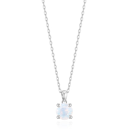 White Opal Necklace Created with Zircondia® Crystals