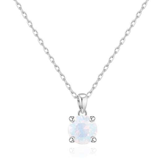 White Opal Necklace Created with Zircondia® Crystals