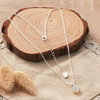 White Opal Necklace Created with Zircondia® Crystals