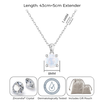 White Opal Necklace Created with Zircondia® Crystals