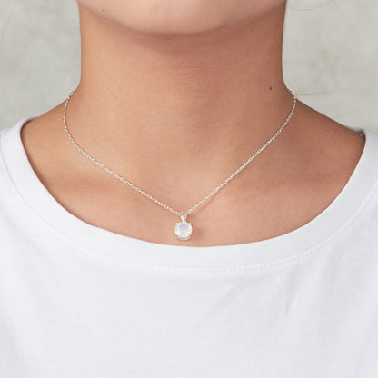 White Opal Necklace Created with Zircondia® Crystals