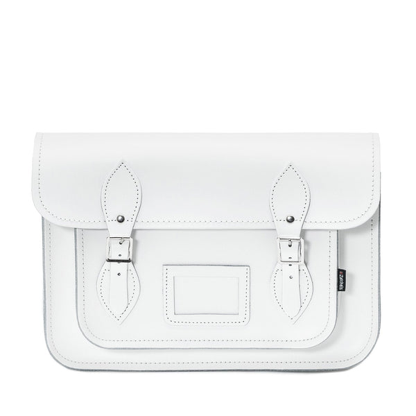 Handmade Leather Satchel - White