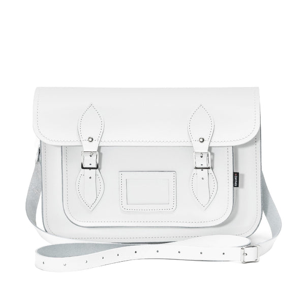Handmade Leather Satchel - White