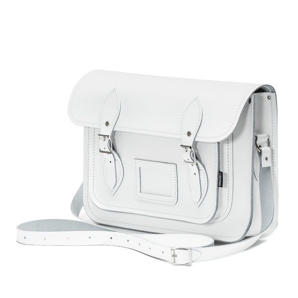 Handmade Leather Satchel - White