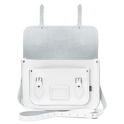 Handmade Leather Satchel - White