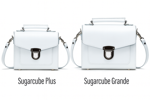 Handmade Leather Sugarcube Handbag - White
