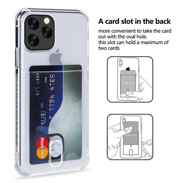 Soft TPU Clear Case With Card Slot - For iPhone 14 Pro Max