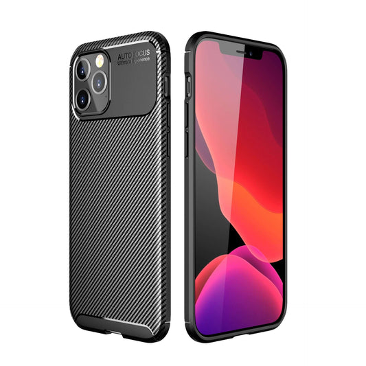 Étui Noir TPU Fibre de Carbone - Pour iPhone 12 Pro Max