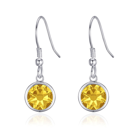 Yellow Crystal Drop Earrings Created with Zircondia® Crystals