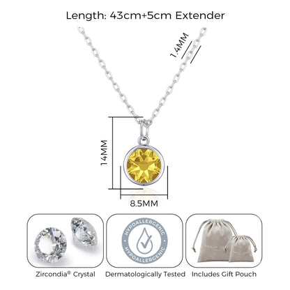 Yellow Crystal Necklace Created with Zircondia® Crystals